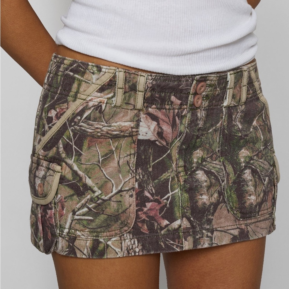 Danielle Guizio Tactical Camo Mini Skirt